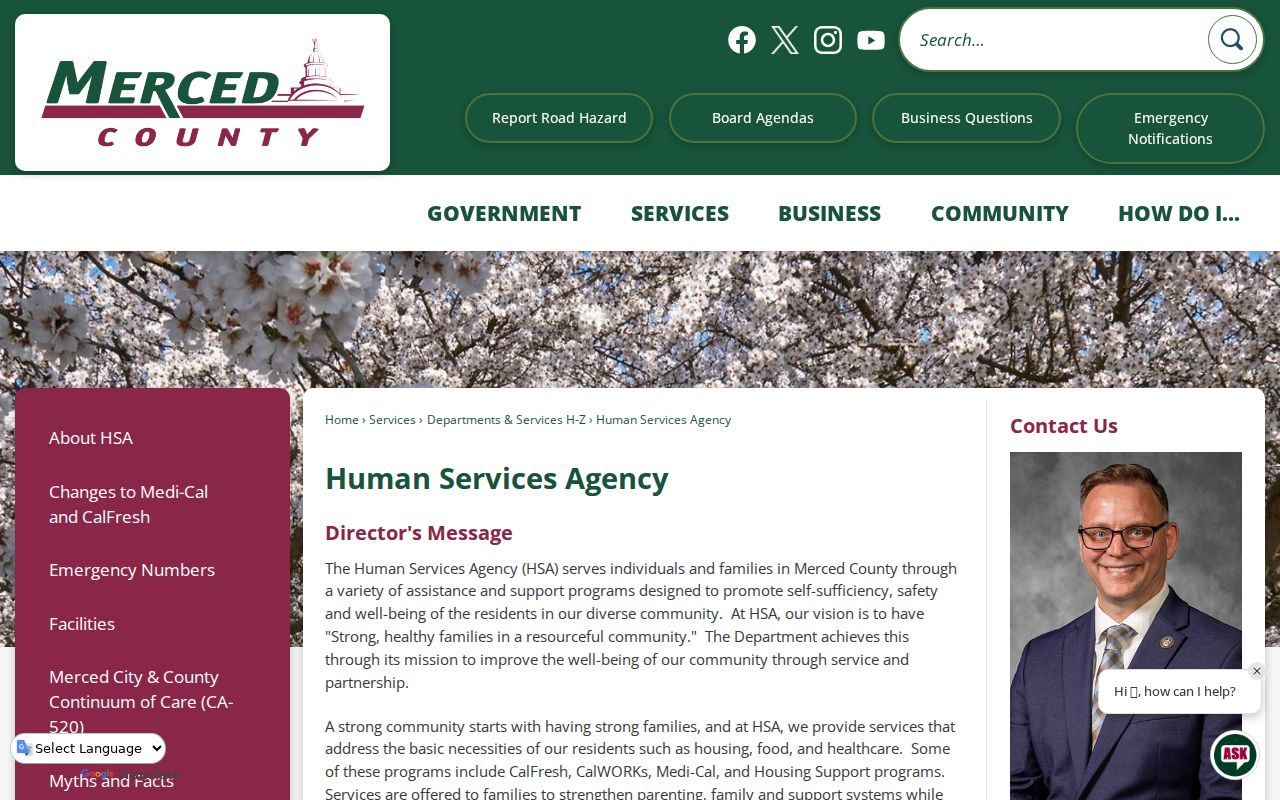 Atwater residents directory view of Merced County Clerk Recorder services
