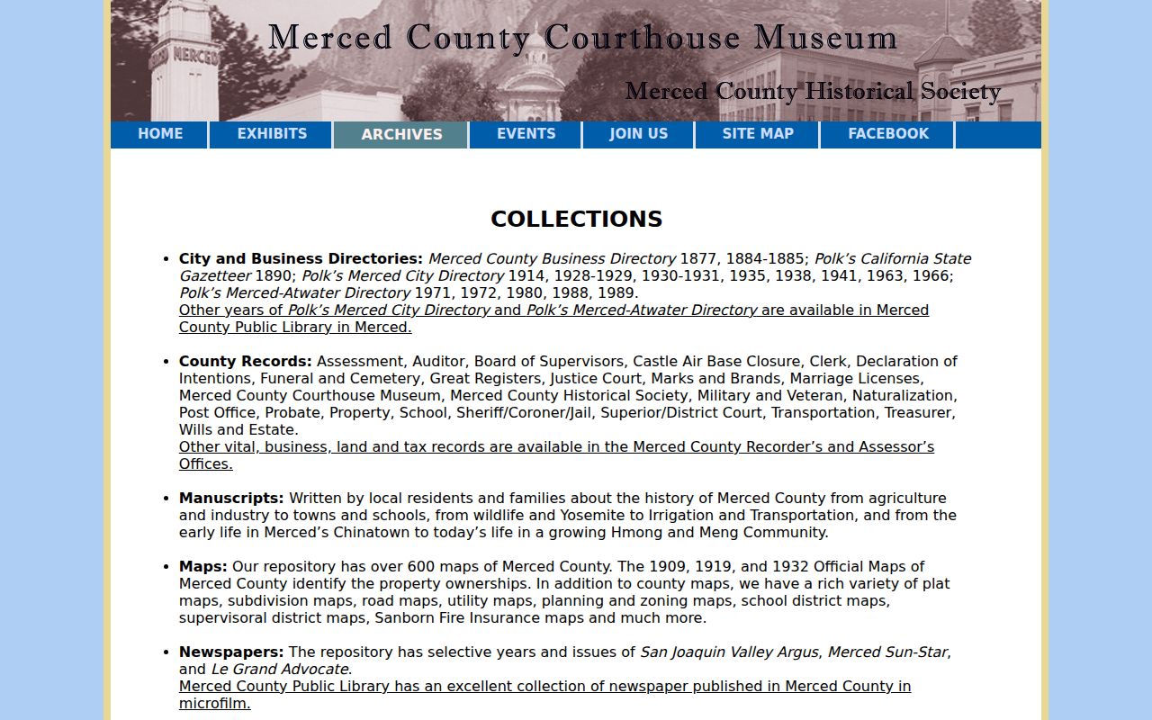 Atwater city directory Courthouse Museum archive holdings