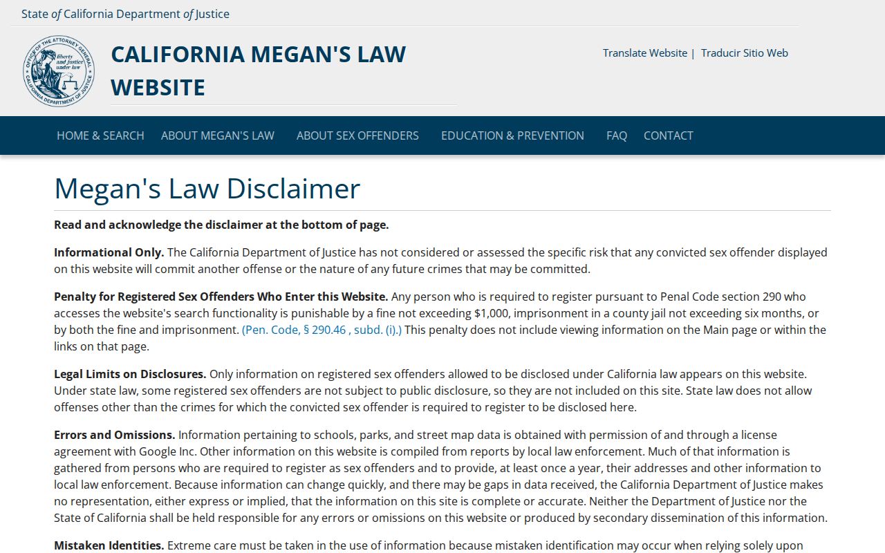Atwater neighbors California Megan’s Law official registry map